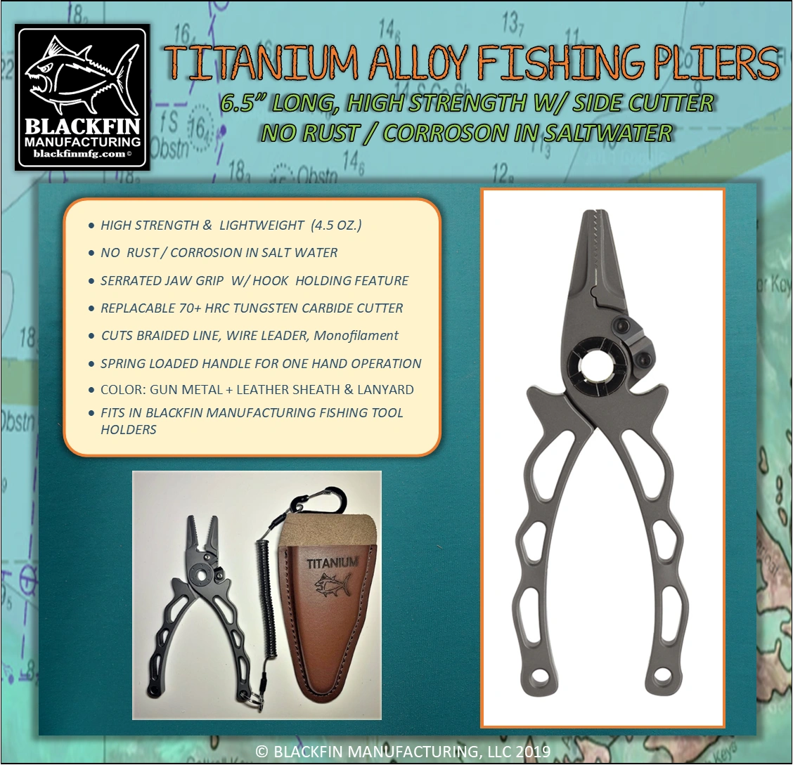 Titanium Fishing Pliers 6.5", High Strength, No Rust, Marine Grade